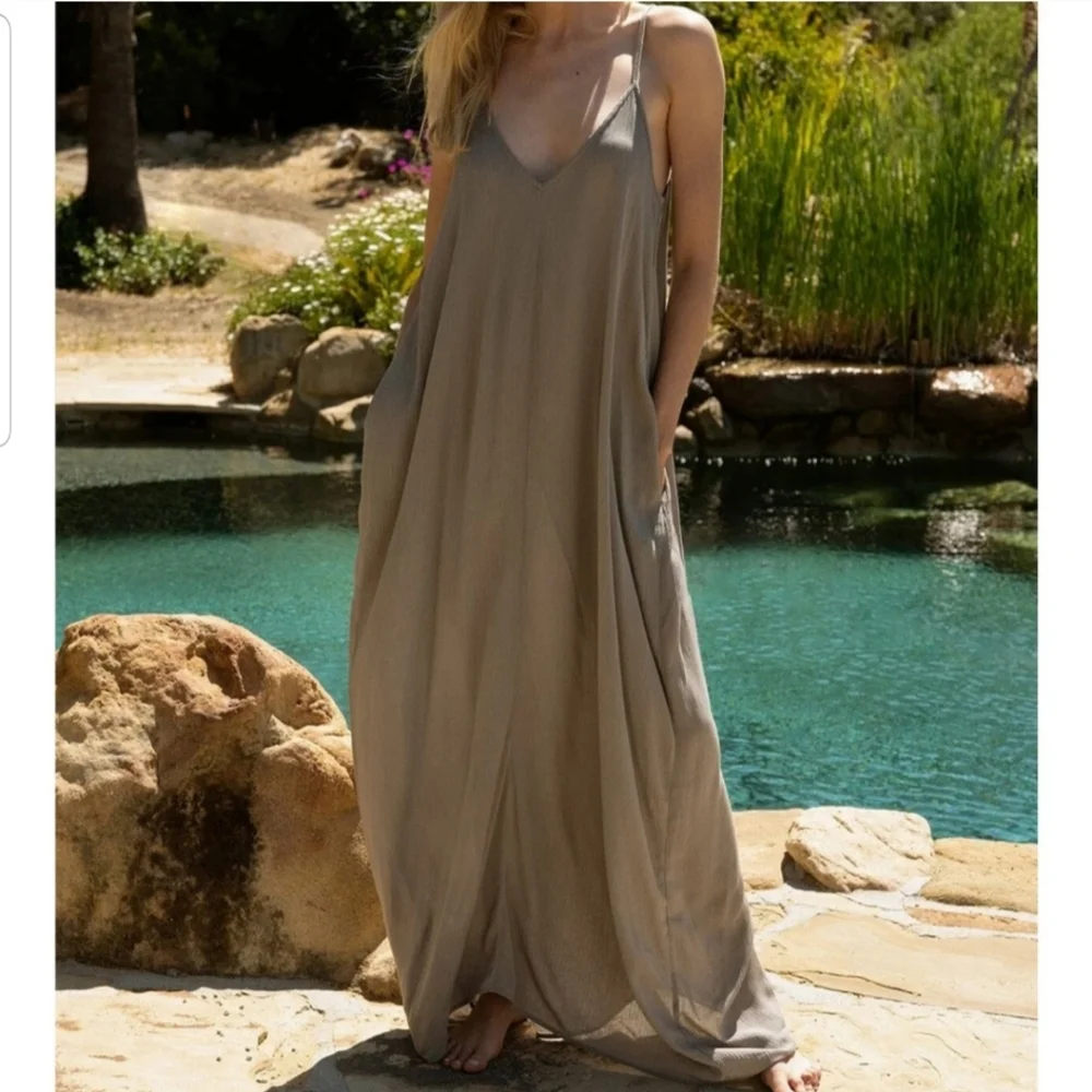 Lovestitch Navy Blue Weekend Mila Sleeveless Maxi Dress Size Small Medium - Picture 2 of 12